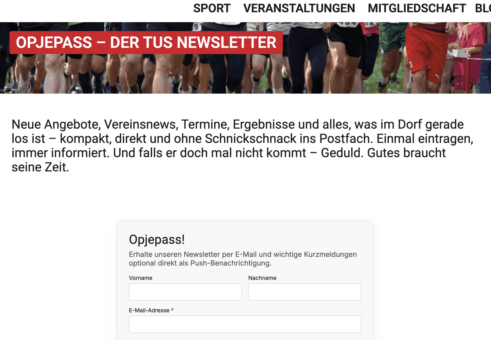 Newsletter-Option im Formular